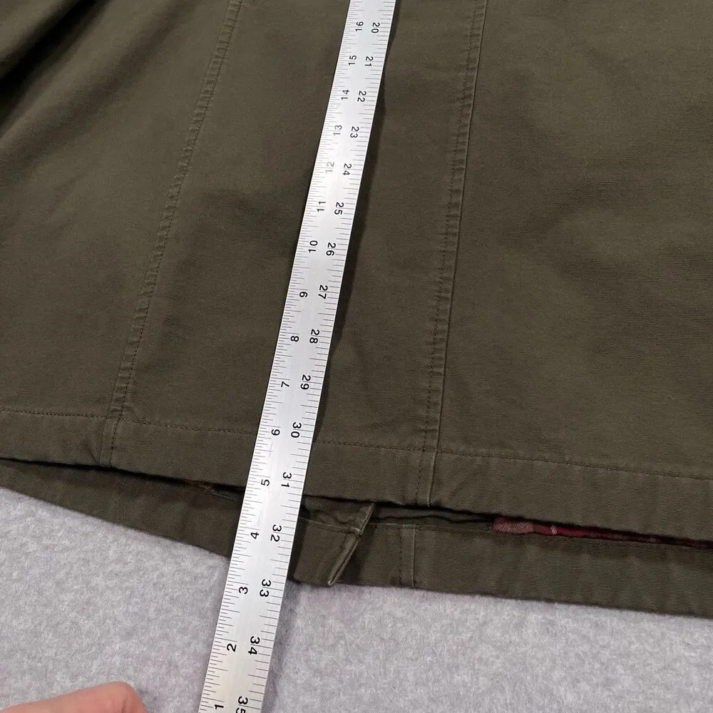 LL Bean Adirondack Barn Coat Womens 3X Chore Jacket Green Flannel Plaid Lined - Picture 7 of 13